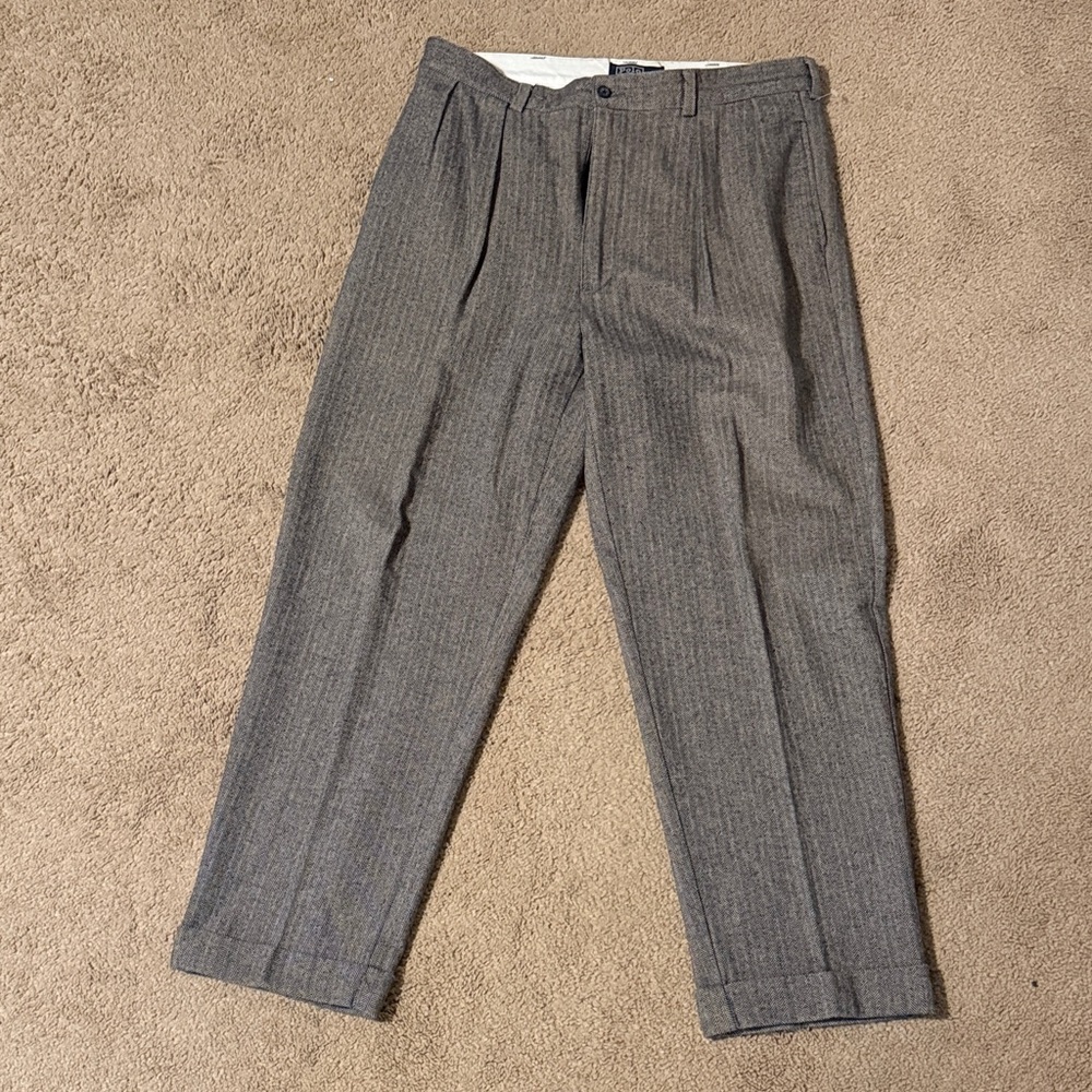 Polo by Ralph Lauren Gray Pinstripe Dress Pants